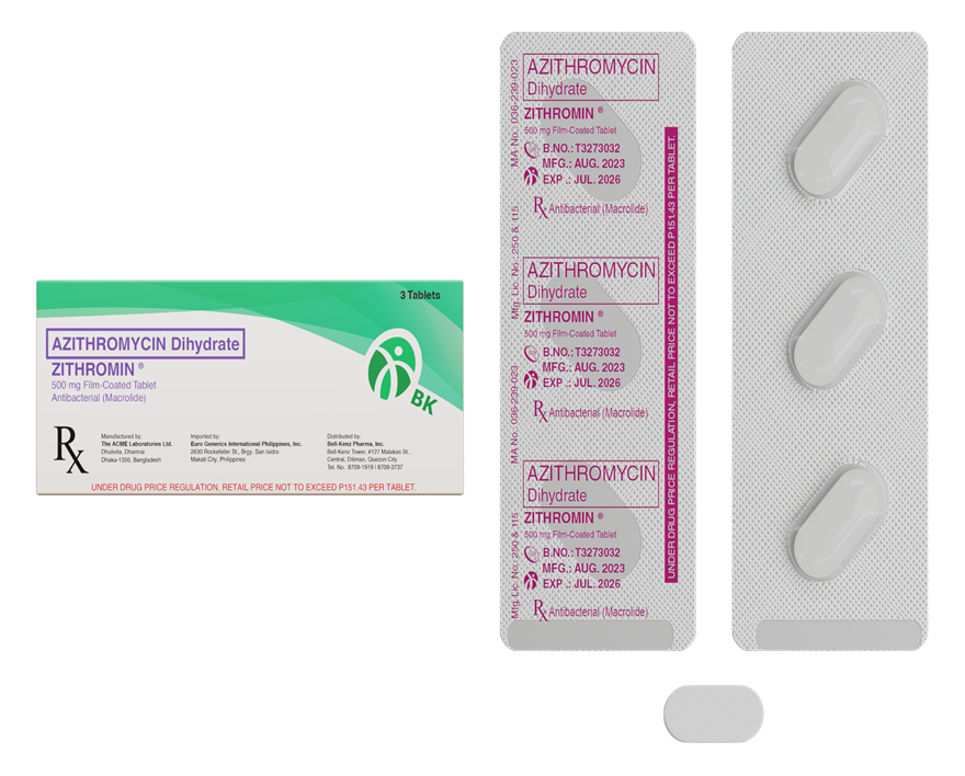 ZITHROMIN 500MG FC TAB 3S