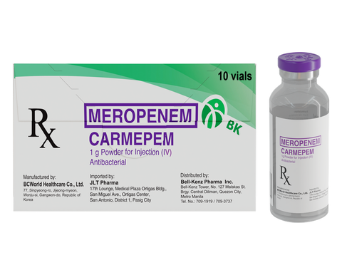 CARMEPEM 1G PWDR FOR IV INJ VIAL 10S