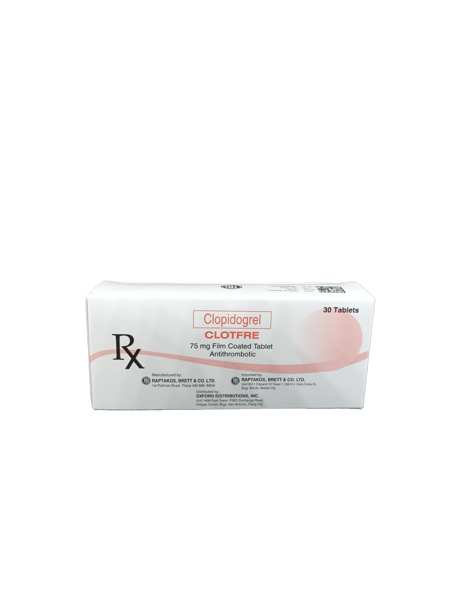 CLOTFRE 75MG FC TAB 30S