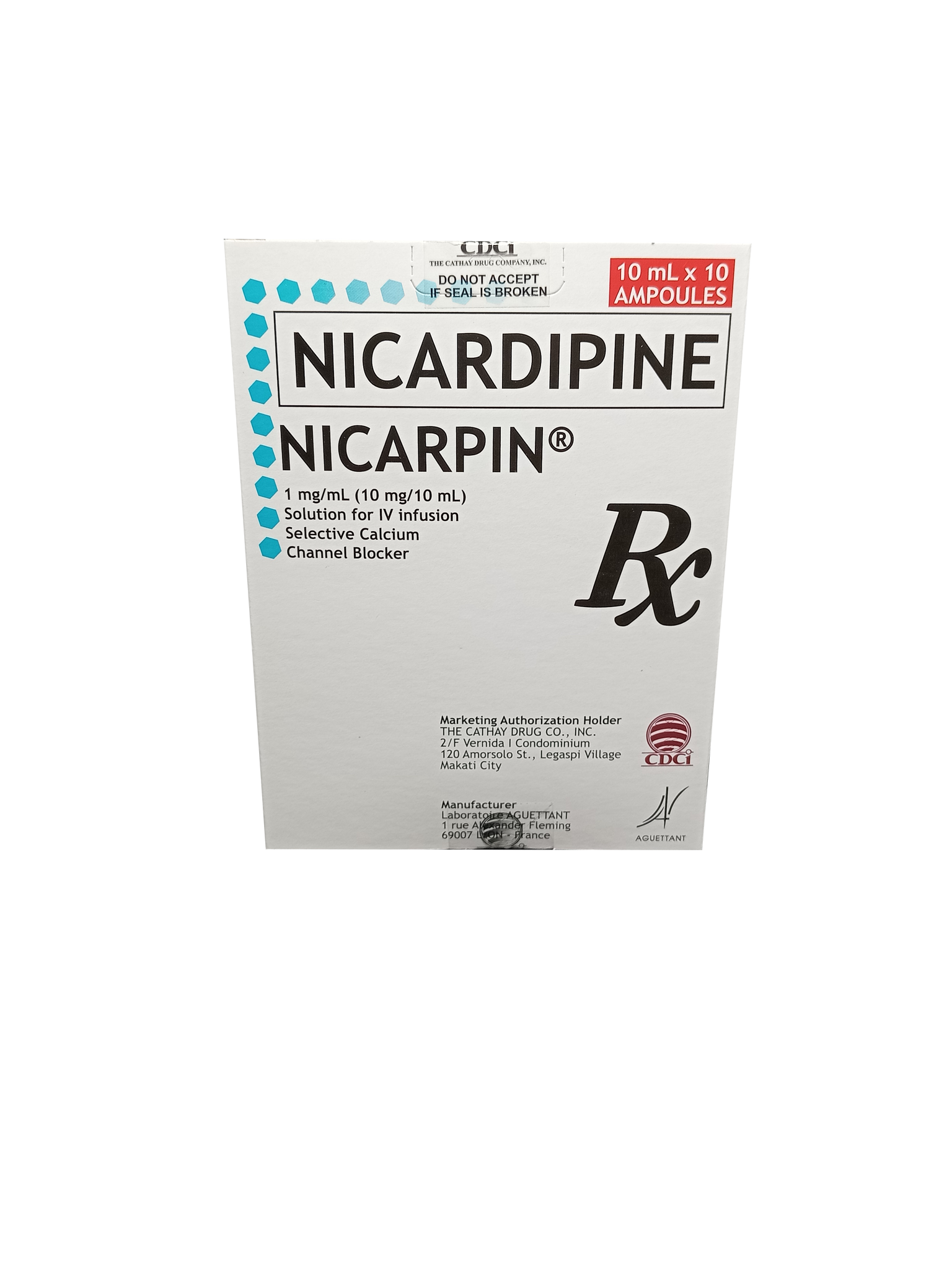 NICARPIN 10MG/10ML SOLFOR IV INF AMP 10S