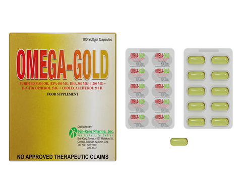 OMEGA GOLD 1200/2MG/210IU SGEL CAP 100S