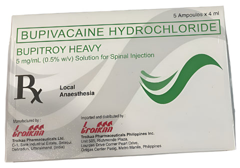 BUPITROY HEAVY5MG/ML SOLSPINALINJ AMP 5S