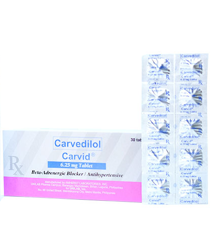CARVID 6.25MG TAB 30S